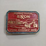 Exxon Highland Uranium 1983 vintage belt buckle – front view