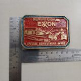 Exxon Highland Uranium 1983 vintage belt buckle – with ruler for size