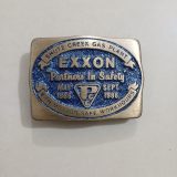 Exxon Partners In Safety 1986 vintage belt buckle – front view
