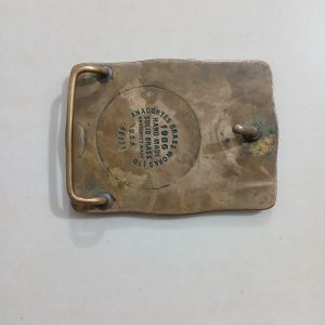 Exxon Partners In Safety 1986 vintage belt buckle – back view