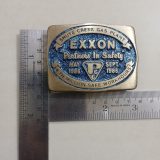 Exxon Partners In Safety 1986 vintage belt buckle – with ruler for size