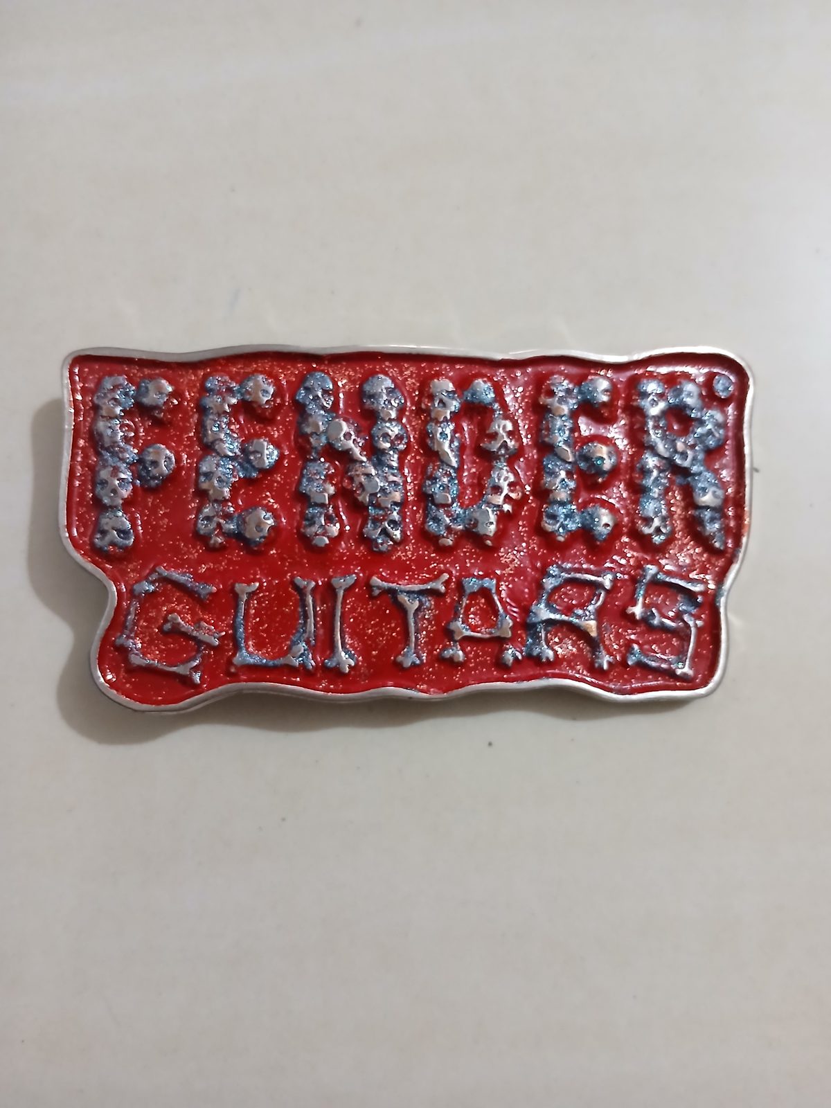 Fender Guitars Vintage Belt Buckle – Front view Fender Guitars vintage belt buckle – front view
