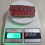 Fender Guitars vintage belt buckle – on scale showing weight