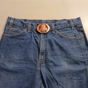 First Team MSA vintage belt buckle – worn on belt with jeans