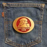First Team MSA vintage belt buckle – on jeans back pocket