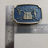 Fishing Creel vintage belt buckle – with ruler for size