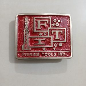 FIT Fishing Tools Inc vintage belt buckle – front view