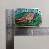 Florida Alligator vintage belt buckle – with ruler for size