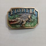 Florida Alligator vintage belt buckle – front view