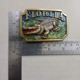 Florida Alligator vintage belt buckle – with ruler for size