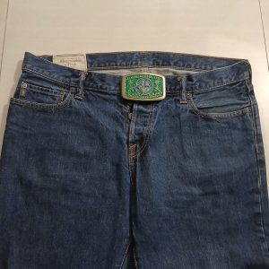 Fluor Arabia Ltd Al Jubail vintage belt buckle – worn on belt with jeans