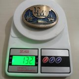 FM Offshore vintage belt buckle – on scale showing weight
