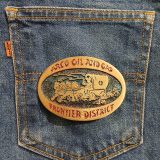 Frontier District Wagon vintage belt buckle – on jeans back pocket