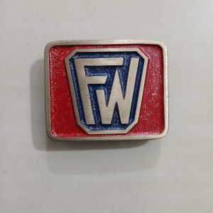 FW Foster Wheeler vintage belt buckle – front view