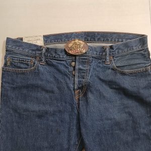 Gandalf vintage belt buckle – worn on belt with jeans