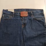Geometric Pattern vintage belt buckle – worn on belt with jeans