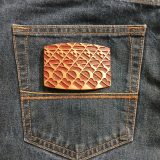 Geometric Pattern vintage belt buckle – on jeans back pocket