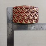 Geometric Pattern vintage belt buckle – with ruler for size