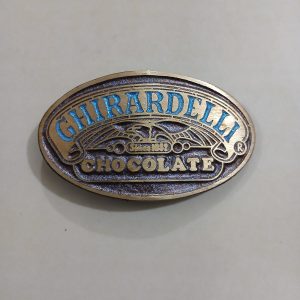 Ghirardelli Chocolate vintage belt buckle – front view
