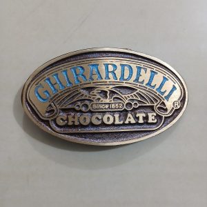Ghirardelli Chocolate vintage belt buckle – front view