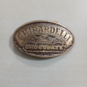 Ghirardelli Chocolate vintage belt buckle – front view