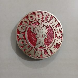 Good Time Charlies vintage belt buckle – front view