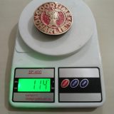 Good Time Charlies vintage belt buckle – on scale showing weight