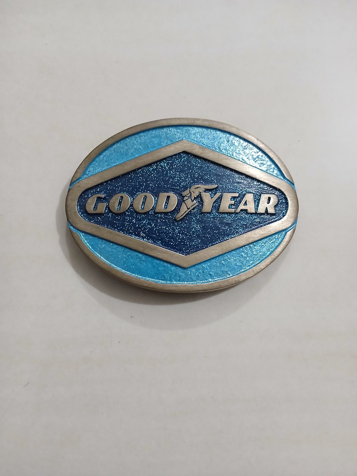 Goodyear Vintage Belt Buckle – Front view Goodyear vintage belt buckle – front view