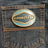 Goodyear vintage belt buckle – on jeans back pocket