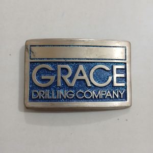 Grace Drilling Company vintage belt buckle – front view