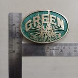 Green Drilling vintage belt buckle – with ruler for size