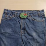 Green Floral vintage belt buckle – worn on belt with jeans