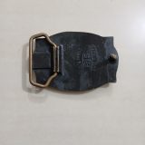 Green Floral vintage belt buckle – back view