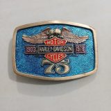 Harley-Davidson 75th Anniversary 1903-1978 vintage belt buckle – front view