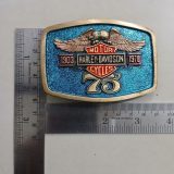 Harley-Davidson 75th Anniversary 1903-1978 vintage belt buckle – with ruler for size