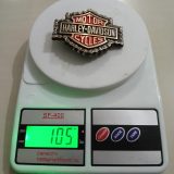 Harley-Davidson Chain vintage belt buckle – on scale showing weight