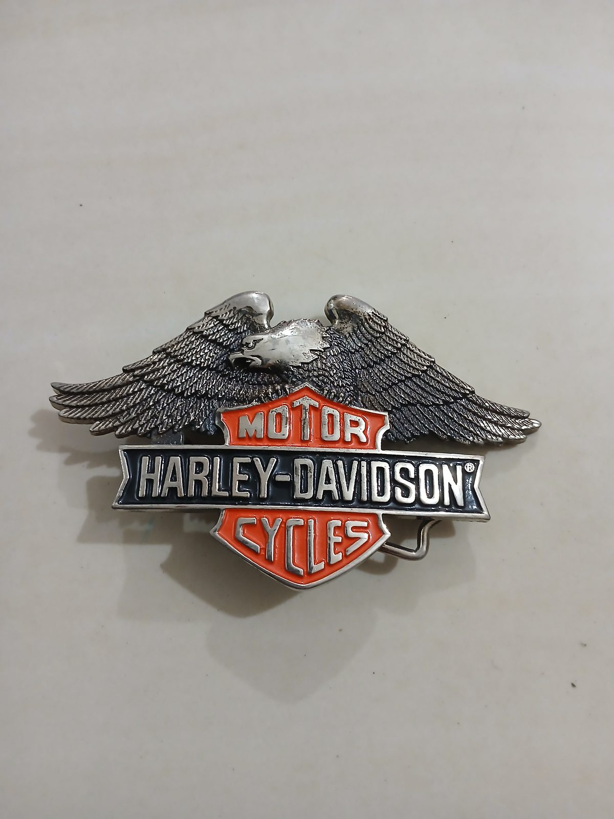 Harley-Davidson Eagle Vintage Belt Buckle – Front view Harley-Davidson Eagle vintage belt buckle – front view