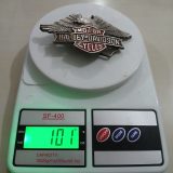 Harley-Davidson Eagle vintage belt buckle – on scale showing weight