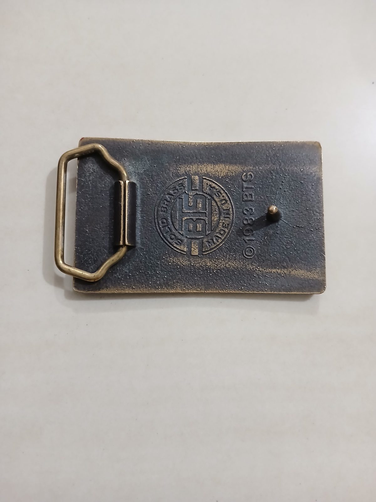 Harley-Davidson MDA Vintage Belt Buckle – Back view Harley-Davidson MDA vintage belt buckle – back view