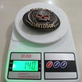 Harley-Davidson Skull vintage belt buckle – on scale showing weight