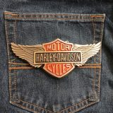 Harley-Davidson Wings vintage belt buckle – on jeans back pocket