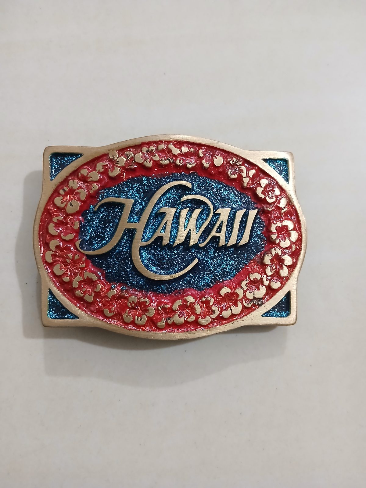 Hawaii Vintage Belt Buckle – Front view Hawaii vintage belt buckle – front view