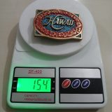 Hawaii vintage belt buckle – on scale showing weight