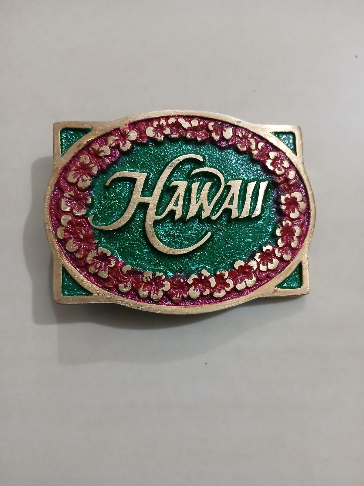 Hawaii Vintage Belt Buckle – Front view Hawaii vintage belt buckle – front view
