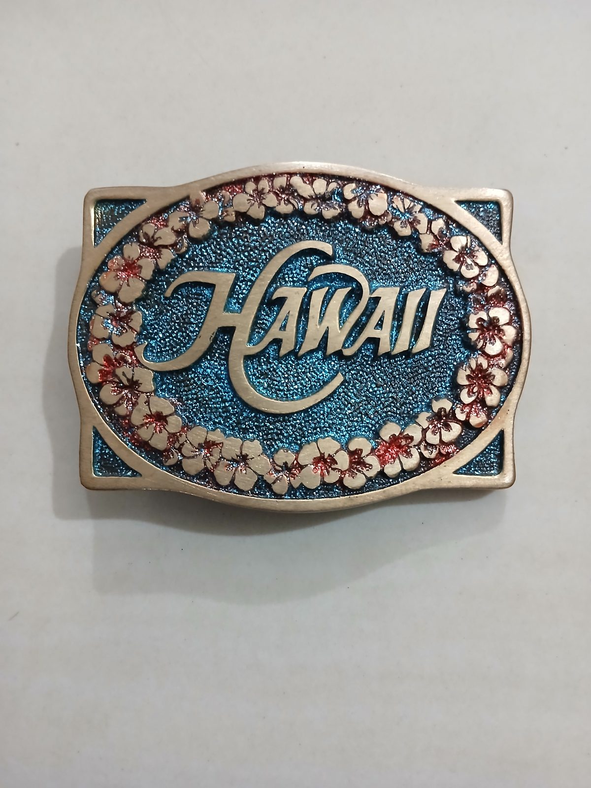 Hawaii Vintage Belt Buckle – Front view Hawaii vintage belt buckle – front view