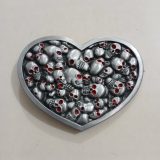 Heart Skulls vintage belt buckle – front view