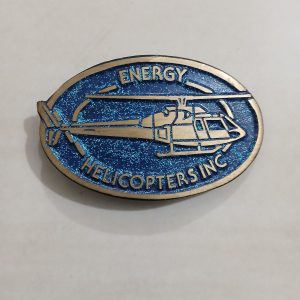 Helicopters Inc vintage belt buckle – front view