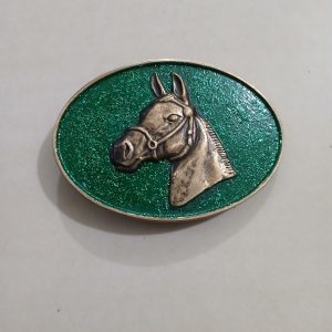 Horse Head vintage belt buckle – front view