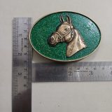 Horse Head vintage belt buckle – with ruler for size