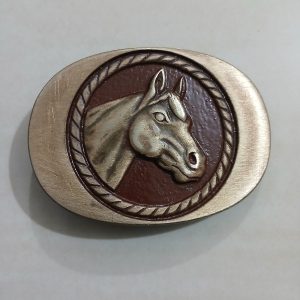 Horse Head vintage belt buckle – front view